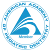 American Academy of Pediatric Dentistry member logo seal with blue sail design